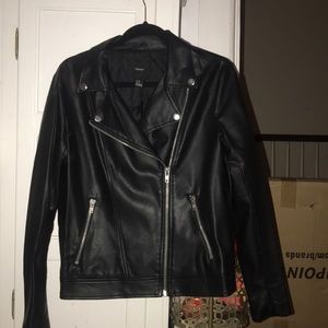 Leather biker jacket